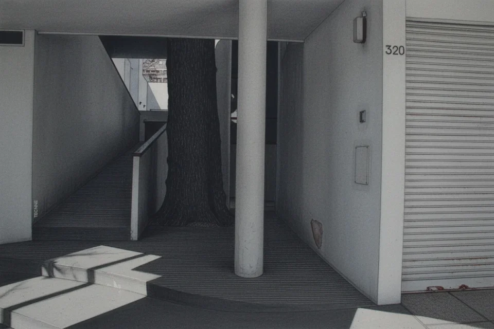 Casa Curutchet, ingreso a la rampa. propuesta de Amancio Williams