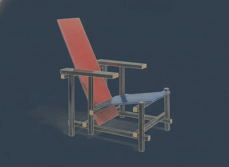 Gerrit Rietveld Silla Roja y Azul 1917 De Stijl movimiento