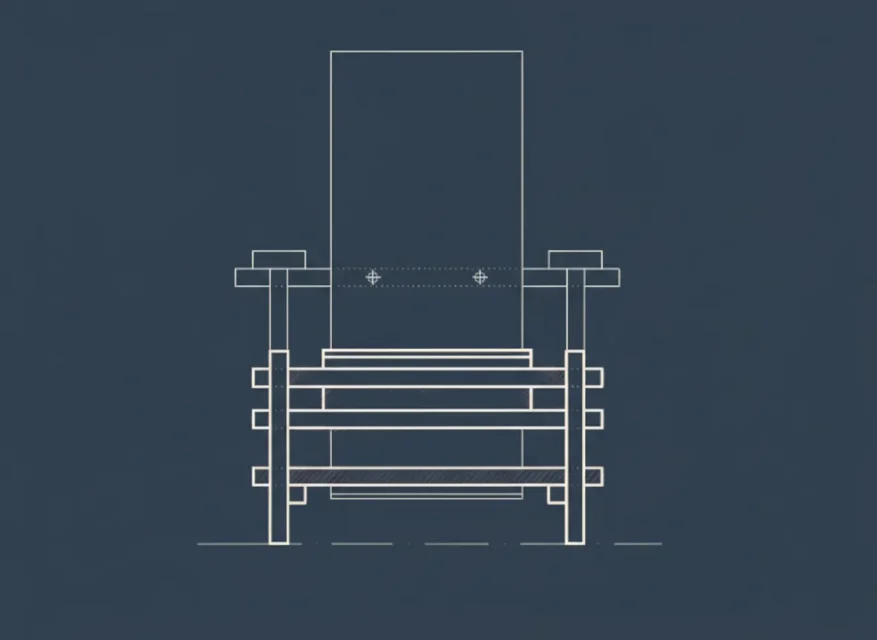 Gerrit Rietveld Silla Roja y Azul 1917 vista frontal