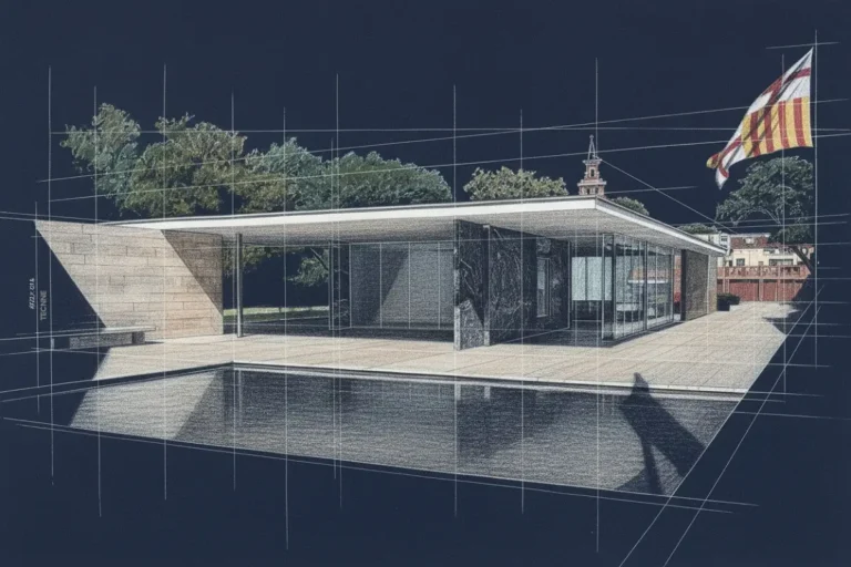 Mies van der Rohe Pabellón de Barcelona idea y materialidad
