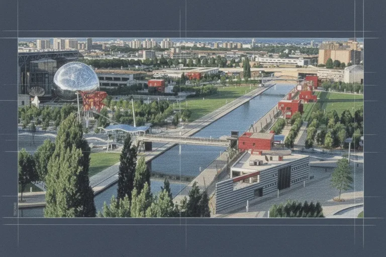 Parc de La Villette, Bernard Tschumi, vista del canal