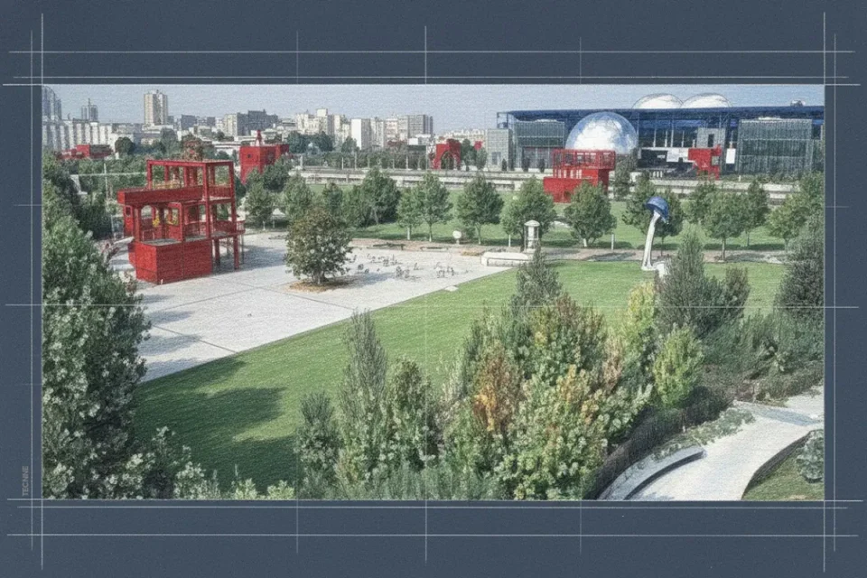 Parc de La Villette, Bernard Tschumi vista desde un lateral