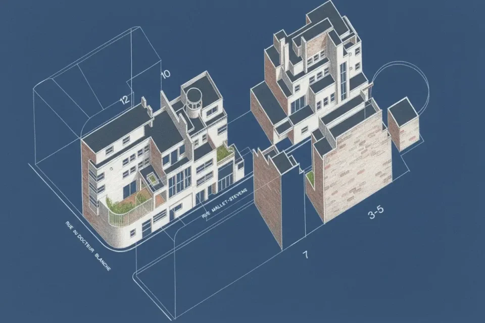 Rue Mallet Stevens, axonométrica Richard Becherer