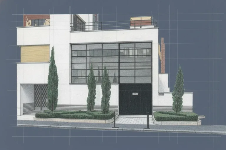 Rue Mallet Stevens, vista de acceso maison