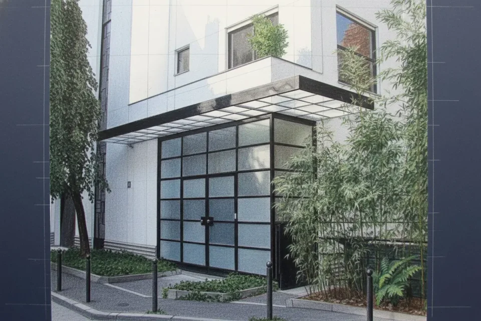 Rue Mallet Stevens, vista de acceso maison Martel