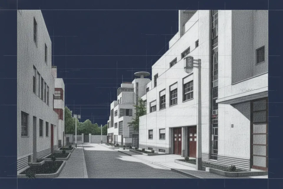 Rue Mallet Stevens vista de la calle