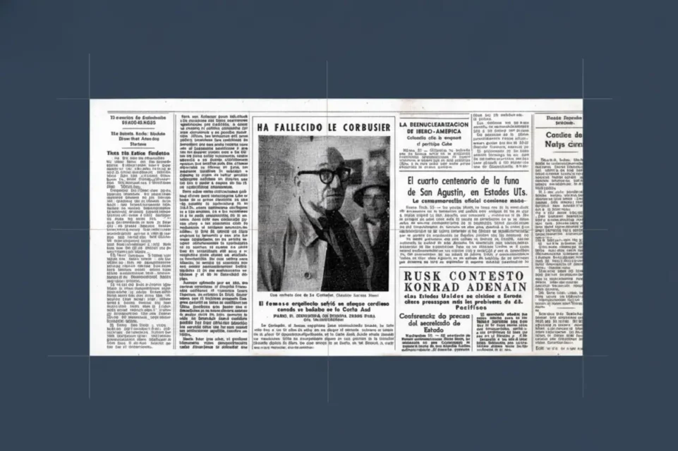 Muerte de Le Corbusier documento de prensa