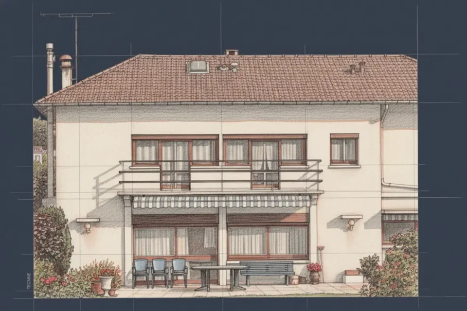 Le Corbusier intervenido Villa Besnus vista de la fahada posterior