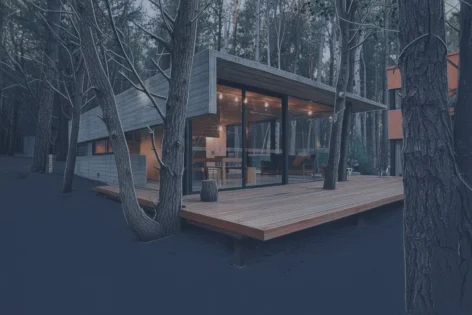 BAK Arquitectos, Casa en Mar Azul, vista frente en escorzo
