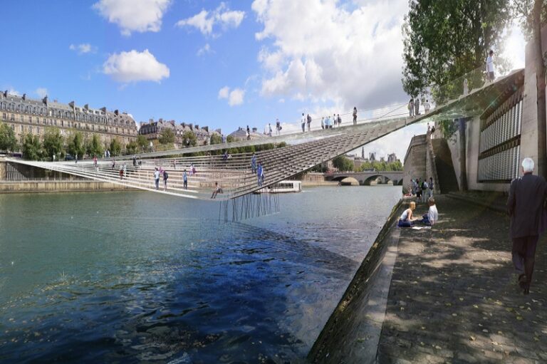 Bureau faceB, Puente peatonal sobre el Sena, tecnne