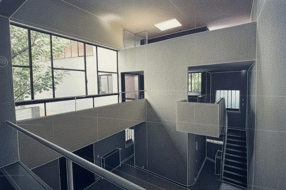 Le Corbusier Maison La Roche Jeanneret, vestibulo