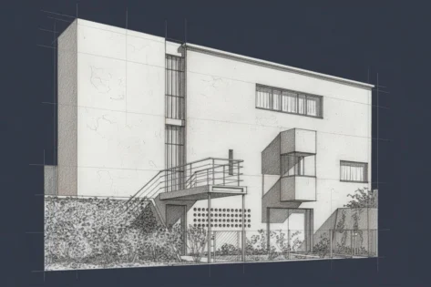 Villa Besnus, vista de la elevacion de calle