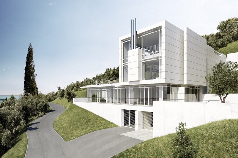 Richard Meier, Villa Gardone, tecnne