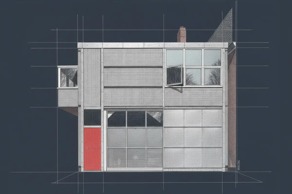 Gerrit Rietveld, Casa del Chofer elevacion de calle