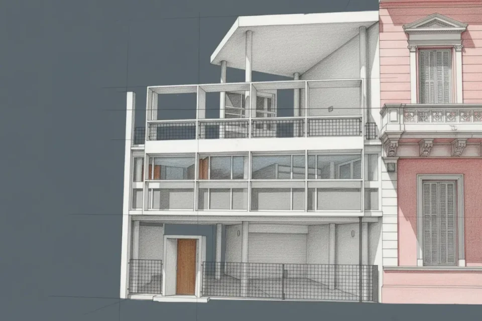 Casa Curutchet planos de naturaleza pictorica