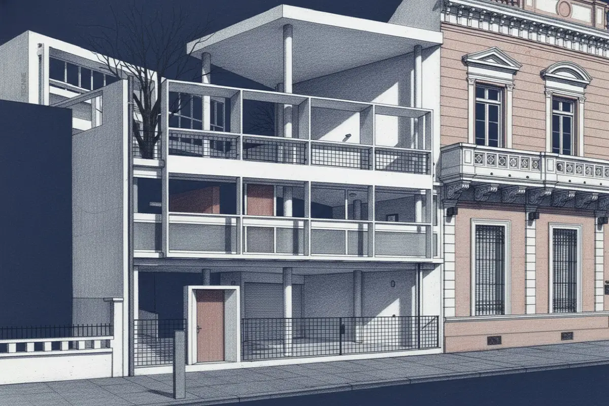 Casa curutchet fachada de calle y linderos