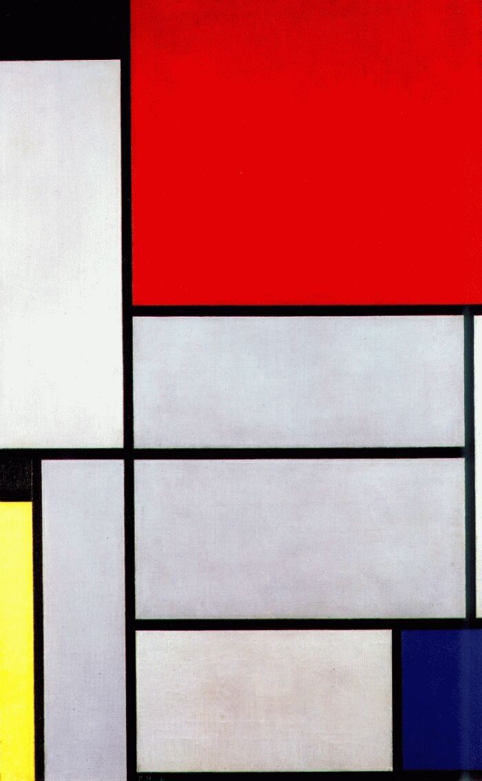 Piet Mondrian, Tableau I, 1921, tecnne