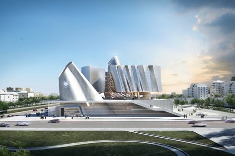 Coop Himmelblau Parlamento de Albania -The Open Parliament of Albania- tecnne ©Coop Himmelblau