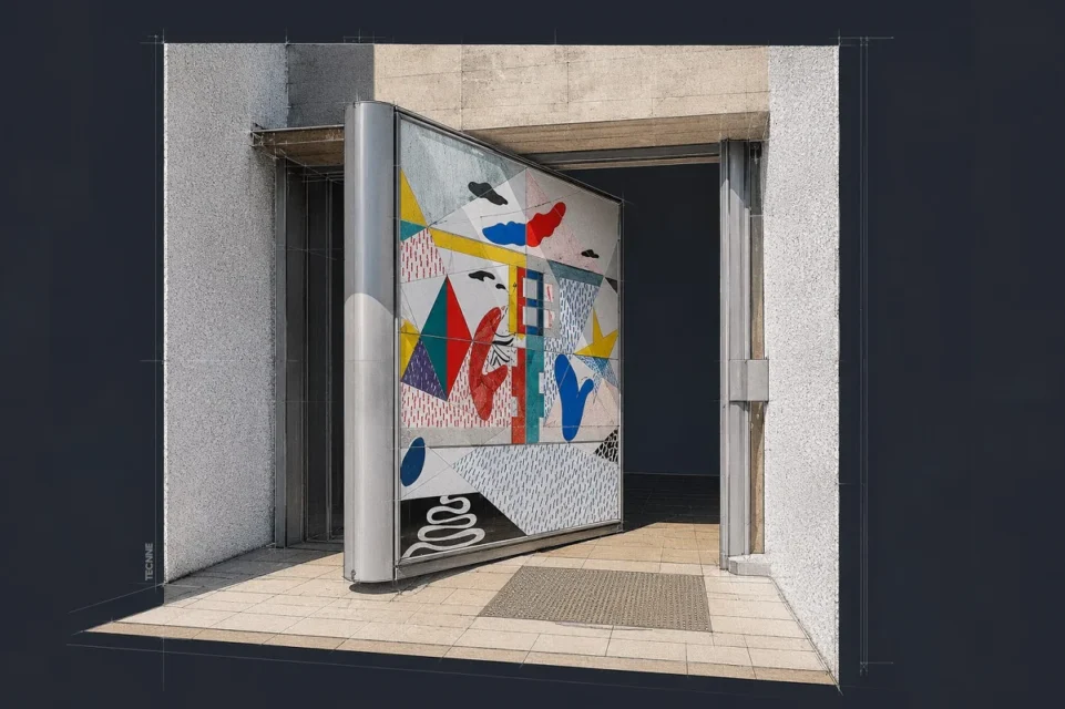 Le Corbusier, La puerta de Ronchamp pivotando