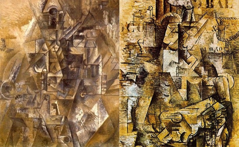 Pablo Picasso, Clarinet, 1911 - Georges Braque, Le Pourtugais, 1911, tecnne