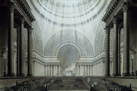 Étienne-Louis Boullée, Basilique, tecnne