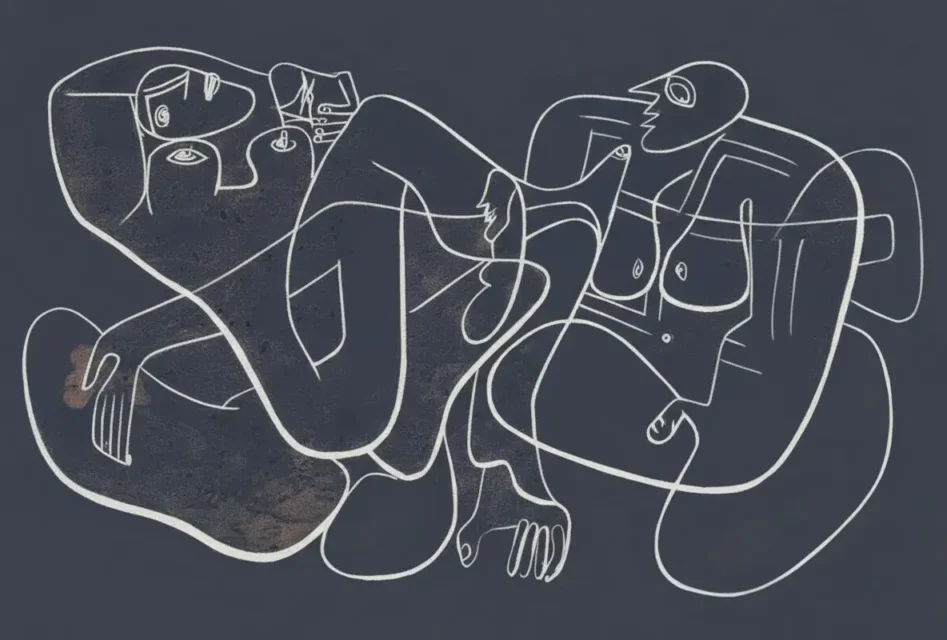 Le Corbusier. Graffite a Cap Martin (Three Women). 1938. Mural in Eileen Gray's house E.1027, Roquebrune Cap Martin ©FLC