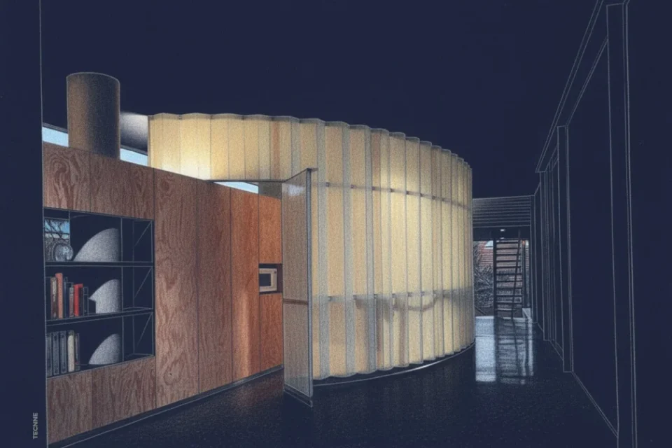 Rem Koolhaas OMA, Villa Dall Ava, plano curvo interior