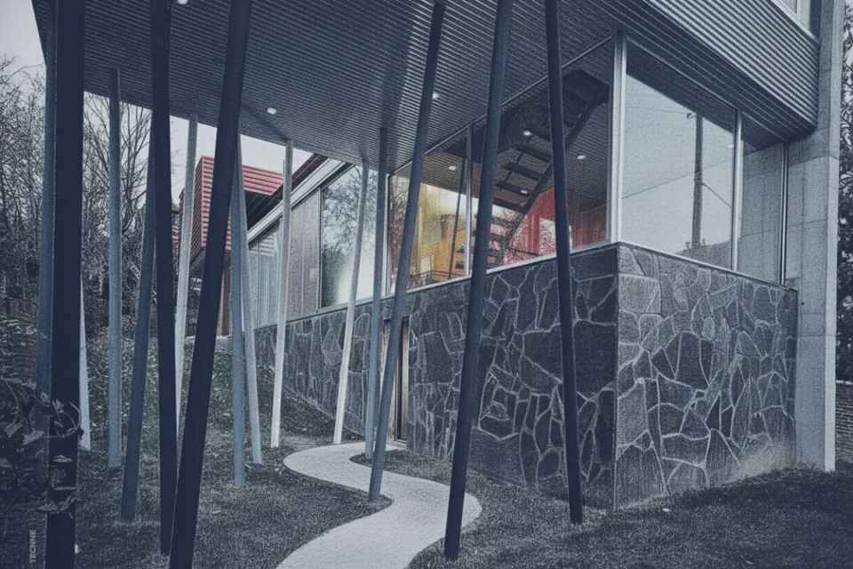 Rem Koolhaas OMA, Villa Dall Ava, vista del acceso