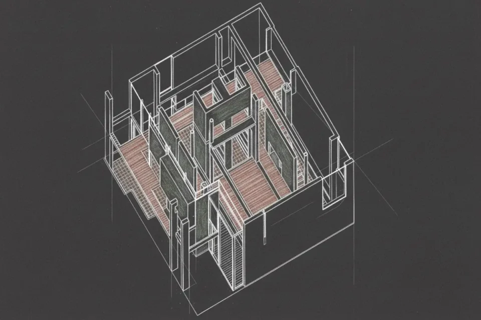 Peter Eisenman House I axonométrica