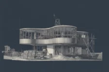 Parador Ariston en construcción inicios de