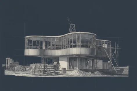 Parador Ariston en construcción inicios de