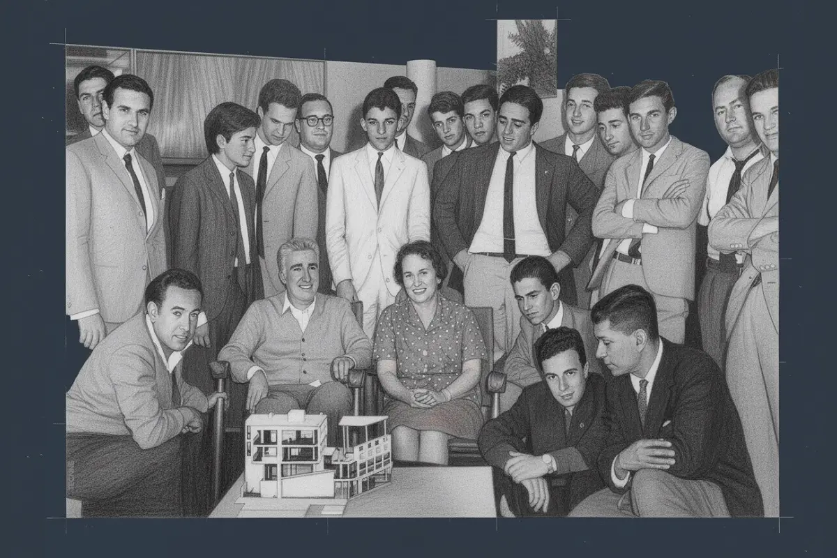 Casa Curtchet, Pedro Curutchet y alumnos de la facultad de arquitectura