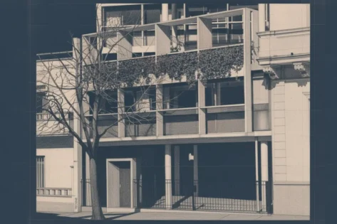 Casa Curutchet, elevacion de calle, imagen de archivo