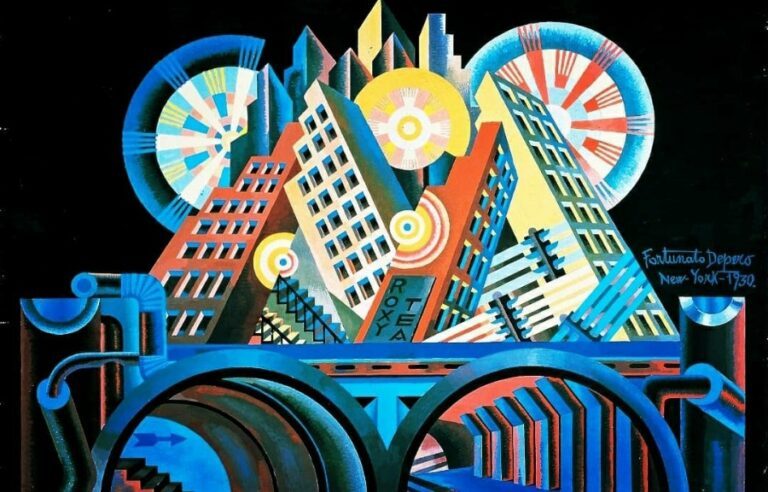 Fortunato Depero, New York 1930, tecnne