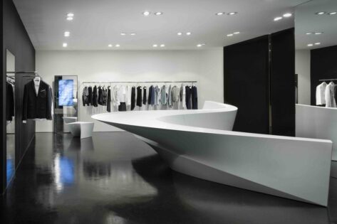 Zaha Hadid, Neil Barrett Shop in Shop, tecnne