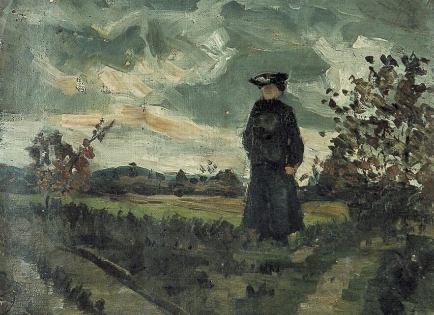Theo Van Doesburg, Woman in landscape, 1903 tecnne