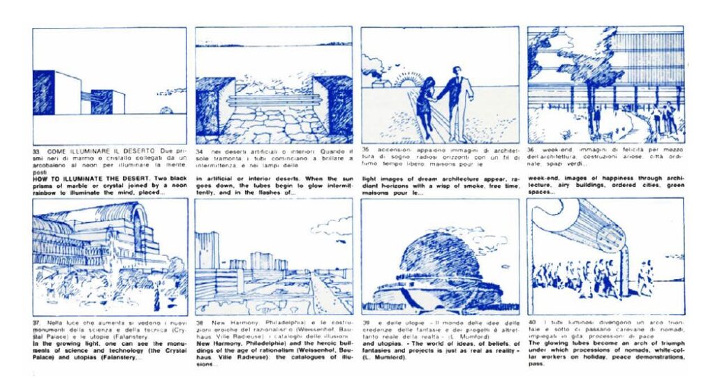 Superstudio, Il Monumento Continuo - Storyboard per un film 1971
