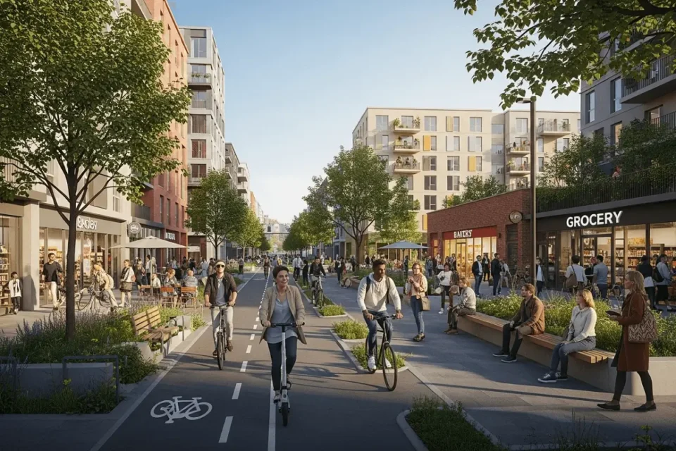 Ciudad de 15 Minutos promoción de modos de desplazamiento no motorizados