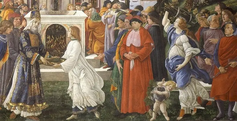 Botticelli La tentación de Cristo detalle