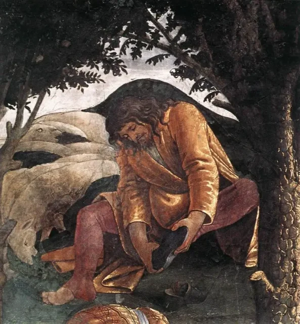 Botticelli Prove di Mosè detalle