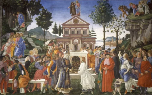 Botticelli en la sixtina La tentación de Cristo (Tentazione di Cristo)