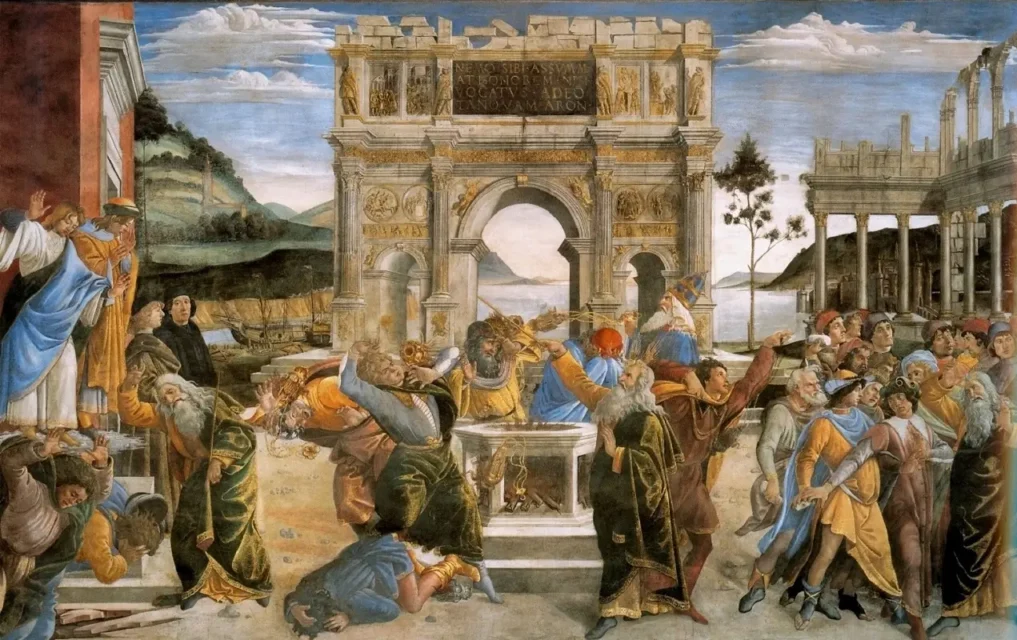 Botticelli en la sixtina Punzione dei ribelli
