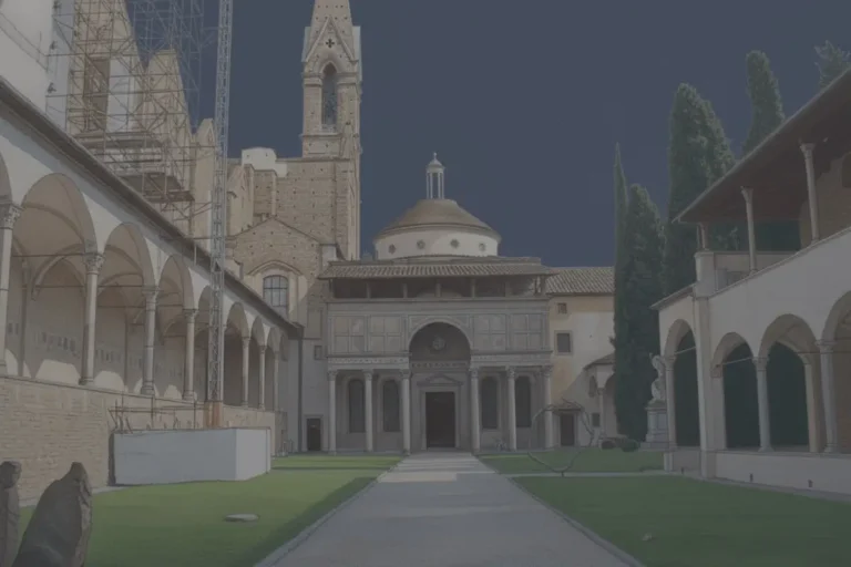 Filippo Brunelleschi, Capilla Pazzi, vista desde el acceso