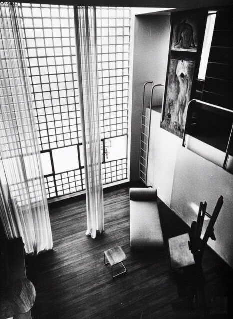 Terragni casa para artista junto al lago, render interior