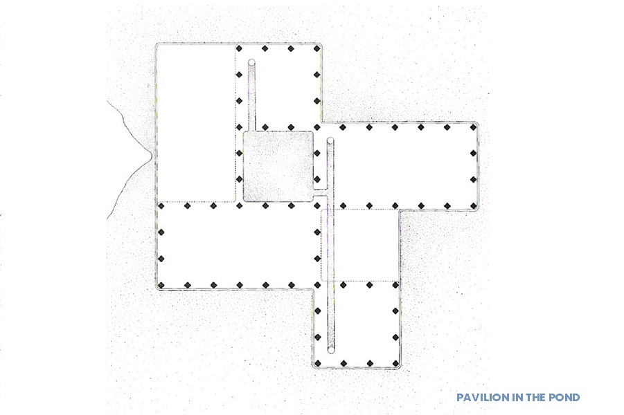 Glass House, Pavilion in the Pond