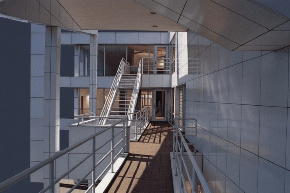 Atheneum New Harmony interior pasillo