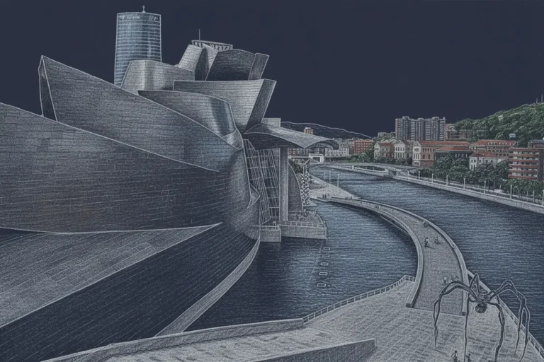 Museo Guggenheim Bilbao vista acceso