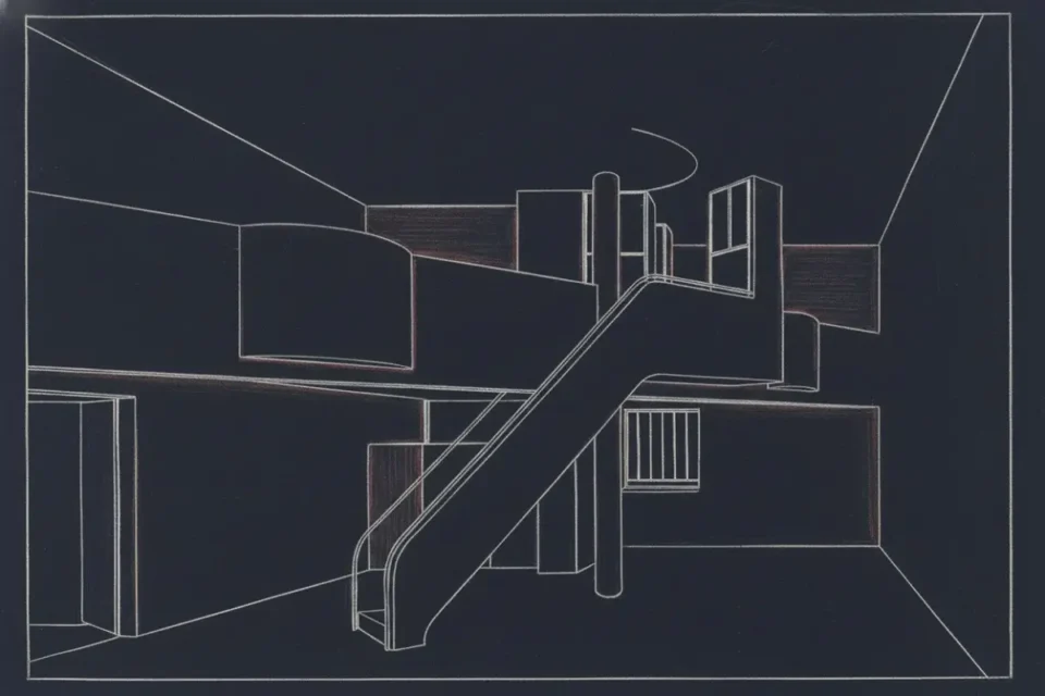 Le Corbusier, Casas en serie para artesanos, imagen desde el interior