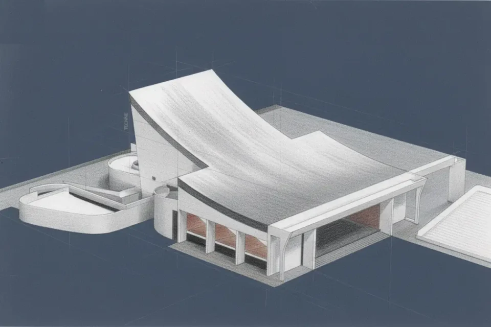 Le Corbusier Gimnasio en Bagdad imagen de maqueta