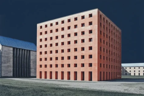 Aldo Rossi y Gianni Braghieri, Cementerio de San Cataldo Osario vista es escorzo